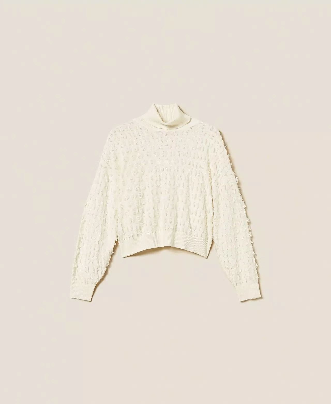 Maglia Twinset Actitude dolcevita con frange donna
