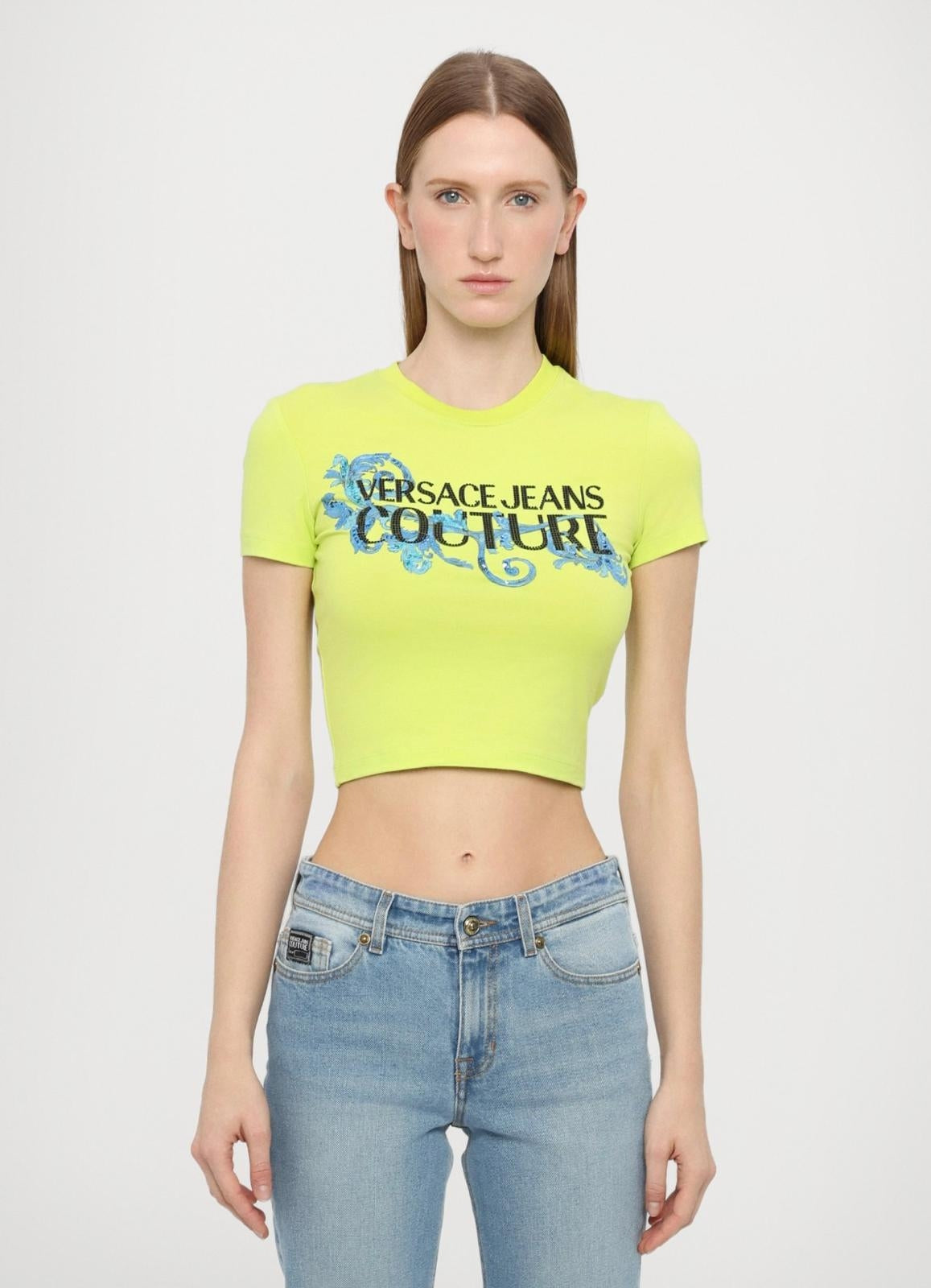 T-Shirt Versace Jeans Couture "Baroque strass" donna