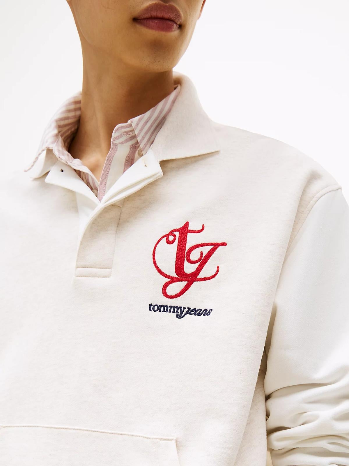 Felpa Tommy Jeans con colletto "Red Monogram" uomo