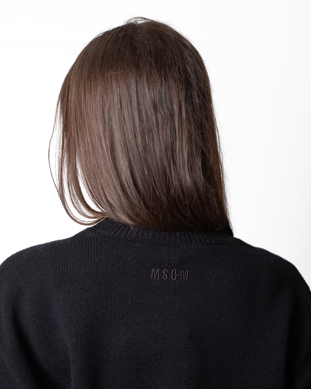 Maglia MSGM girocollo in misto lana con logo monogram
