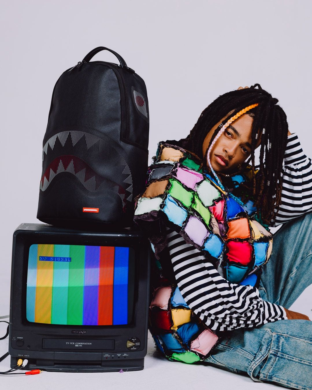 Zaino Sprayground nero DISAPPEARING SHARK BACKPACK