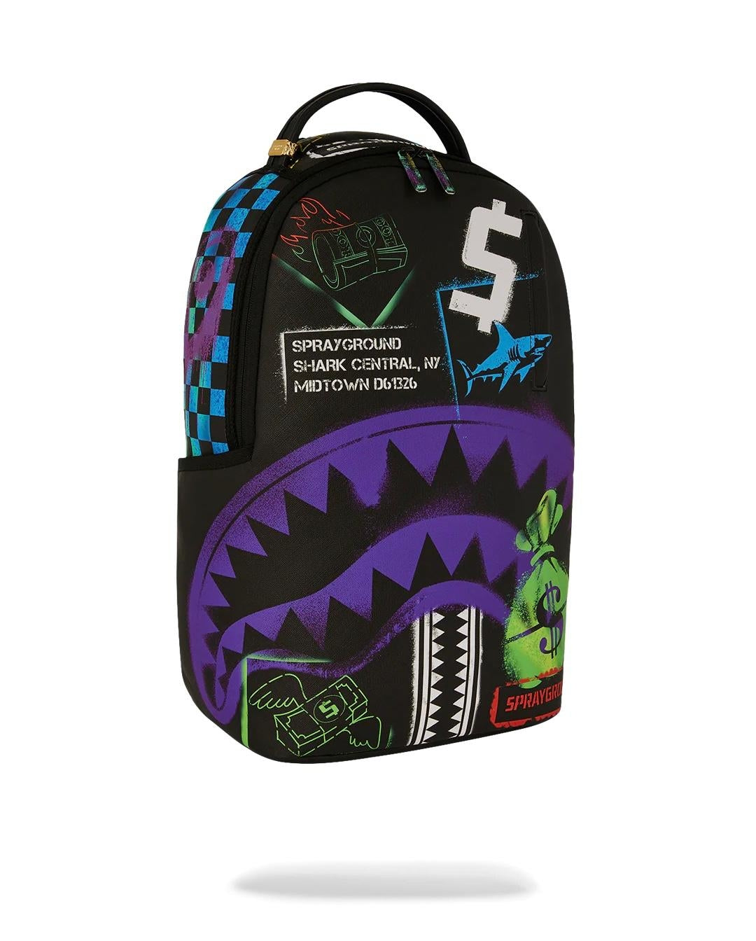 Zaino Sprayground nero Shark central stencils-black dlxsv backpack
