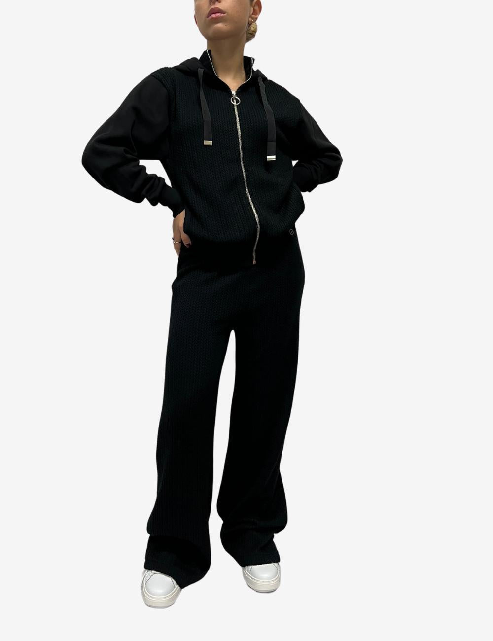 Felpa Colmar full zip con cappuccio in maglia intrecciata donna