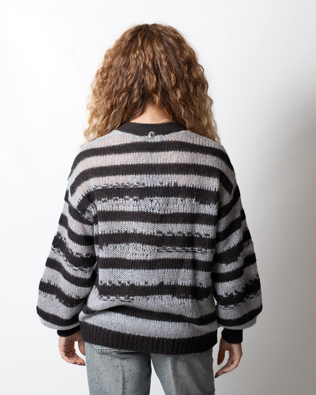 Cardigan Twinset Actitude a strisce donna