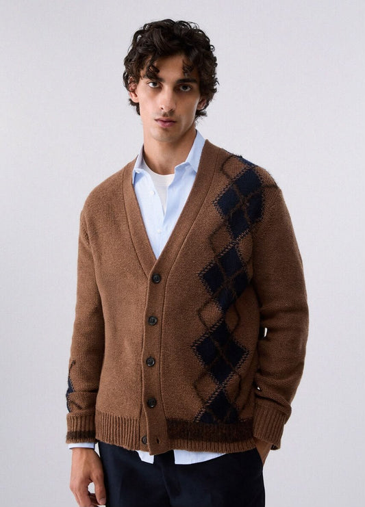 Cardigan Liu Jo in lana con fantasia rombi