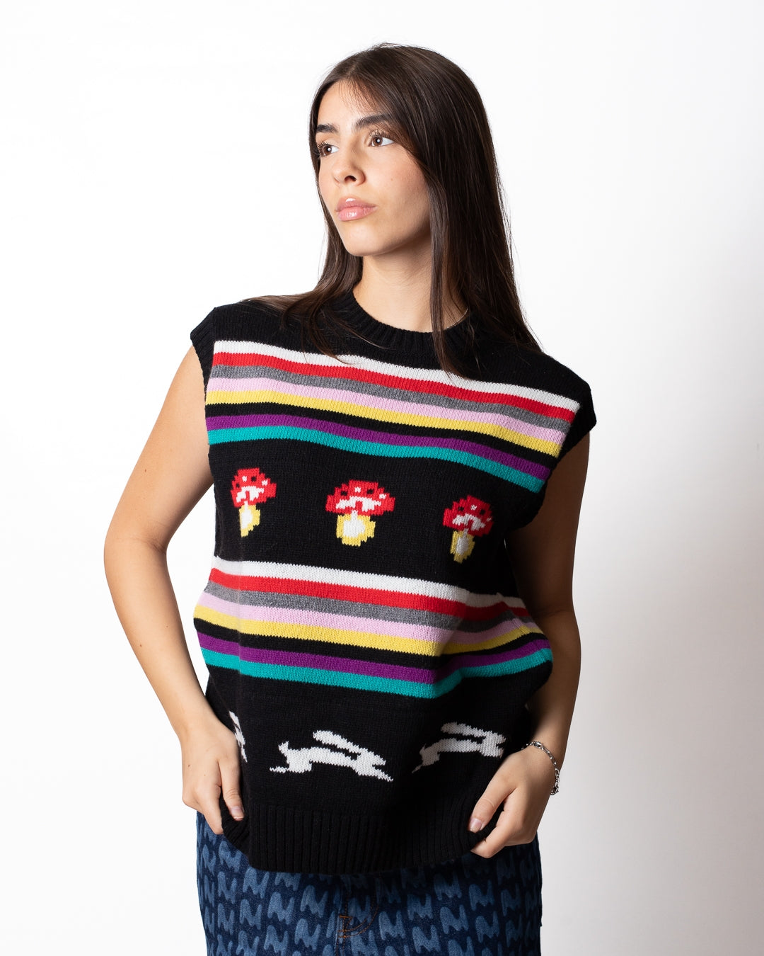 Gilet MSGM in lana con fantasia ricamata