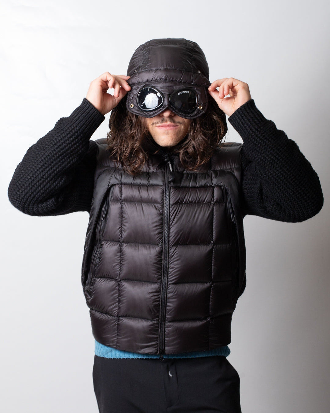 Giubbotto C.P. Company con maniche e schiena in maglia uomo