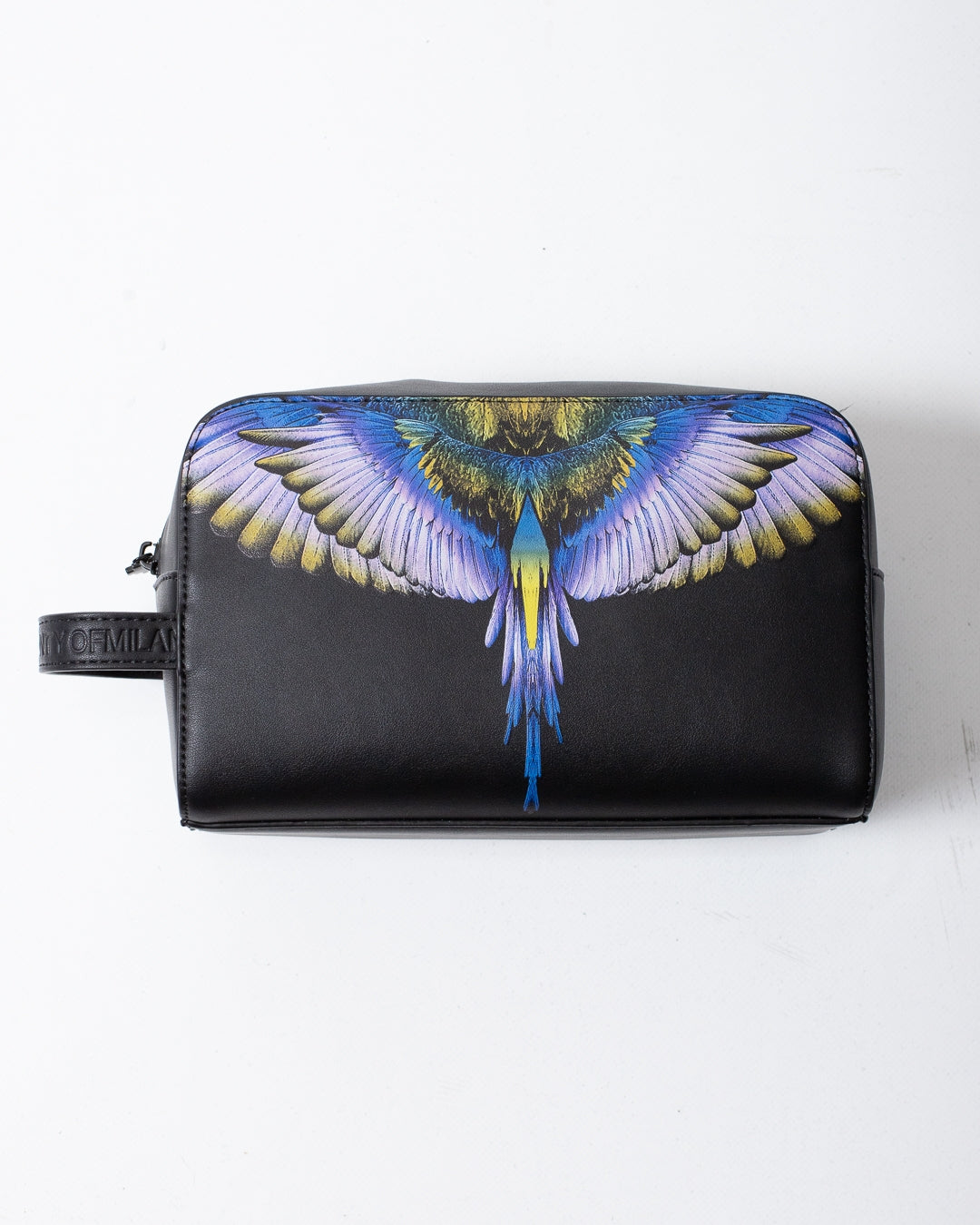 Pochette Marcelo Burlon beauty in ecopelle con logo wings colorfull
