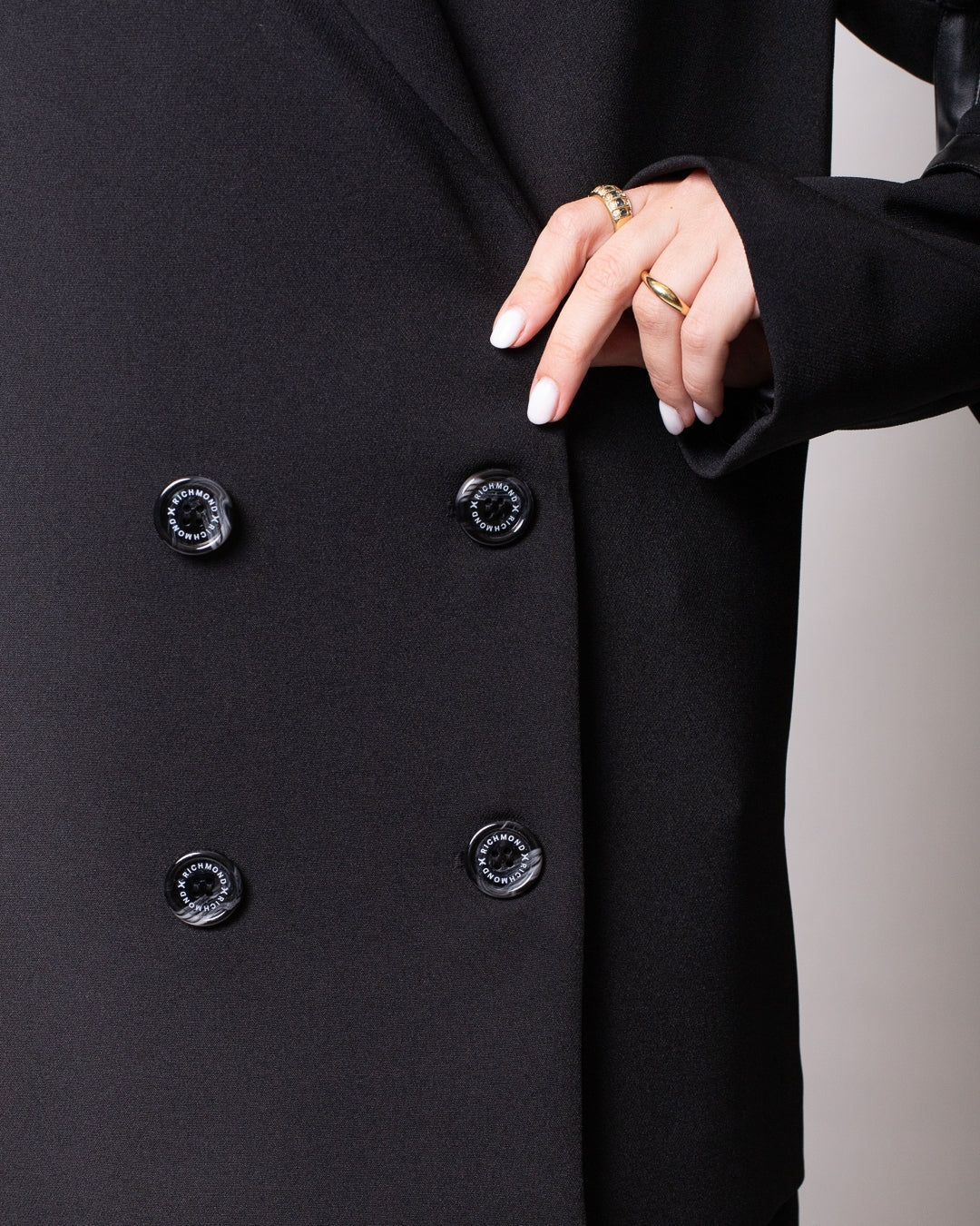 Giacca blazer Richmond X doppiopetto con lacci in pelle donna