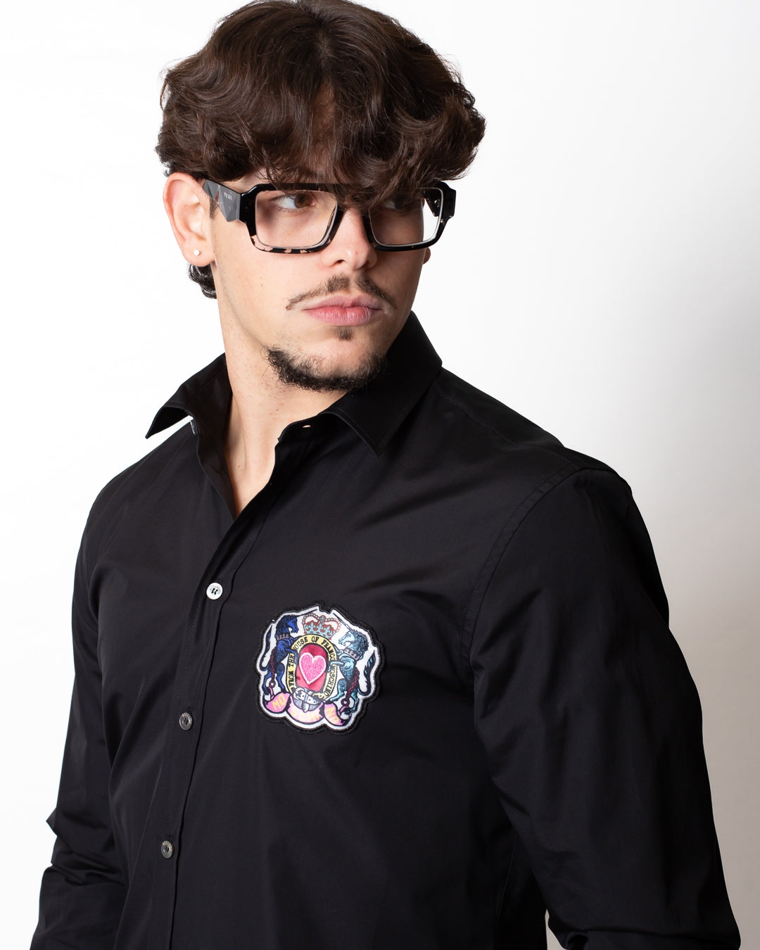 Camicia Moschino con patch logata