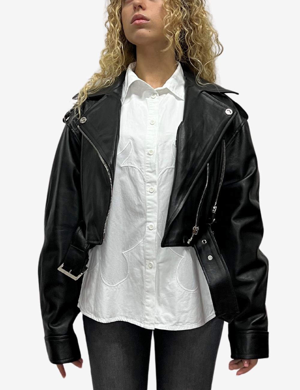 Giubbotto Richmond X crop in pelle donna