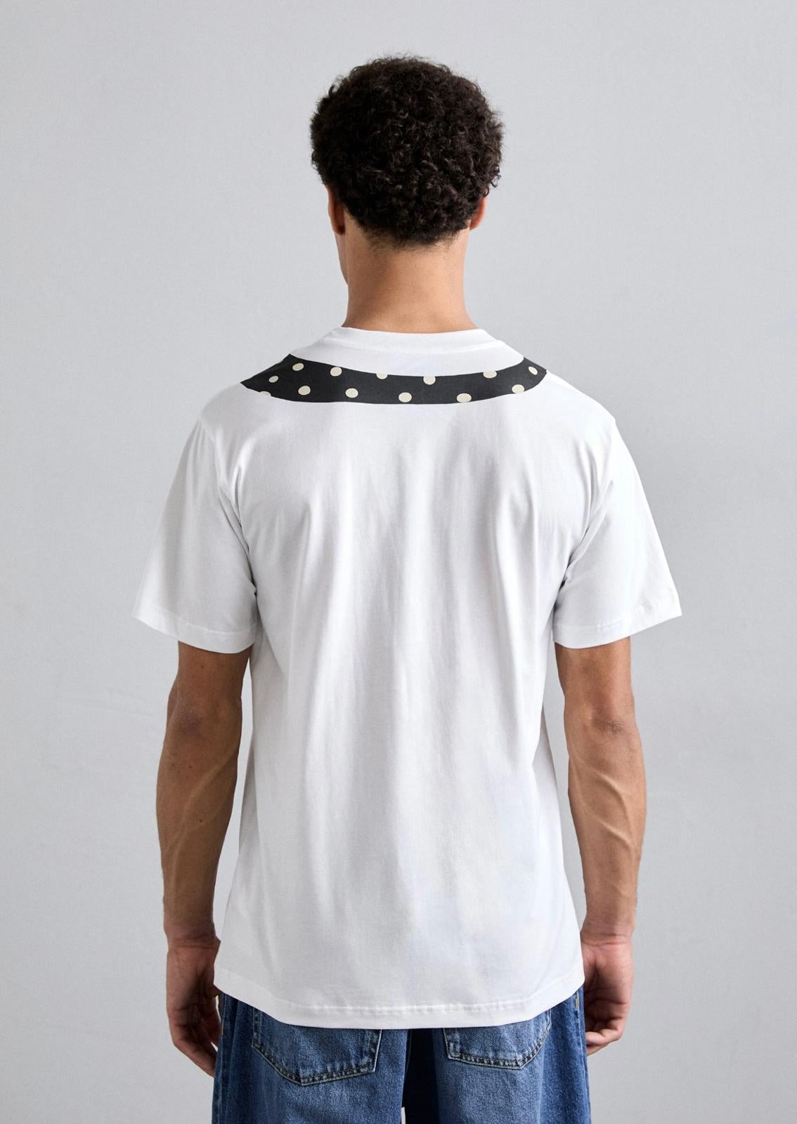 T-Shirt Moschino con maxi logo e cravatta stampa uomo
