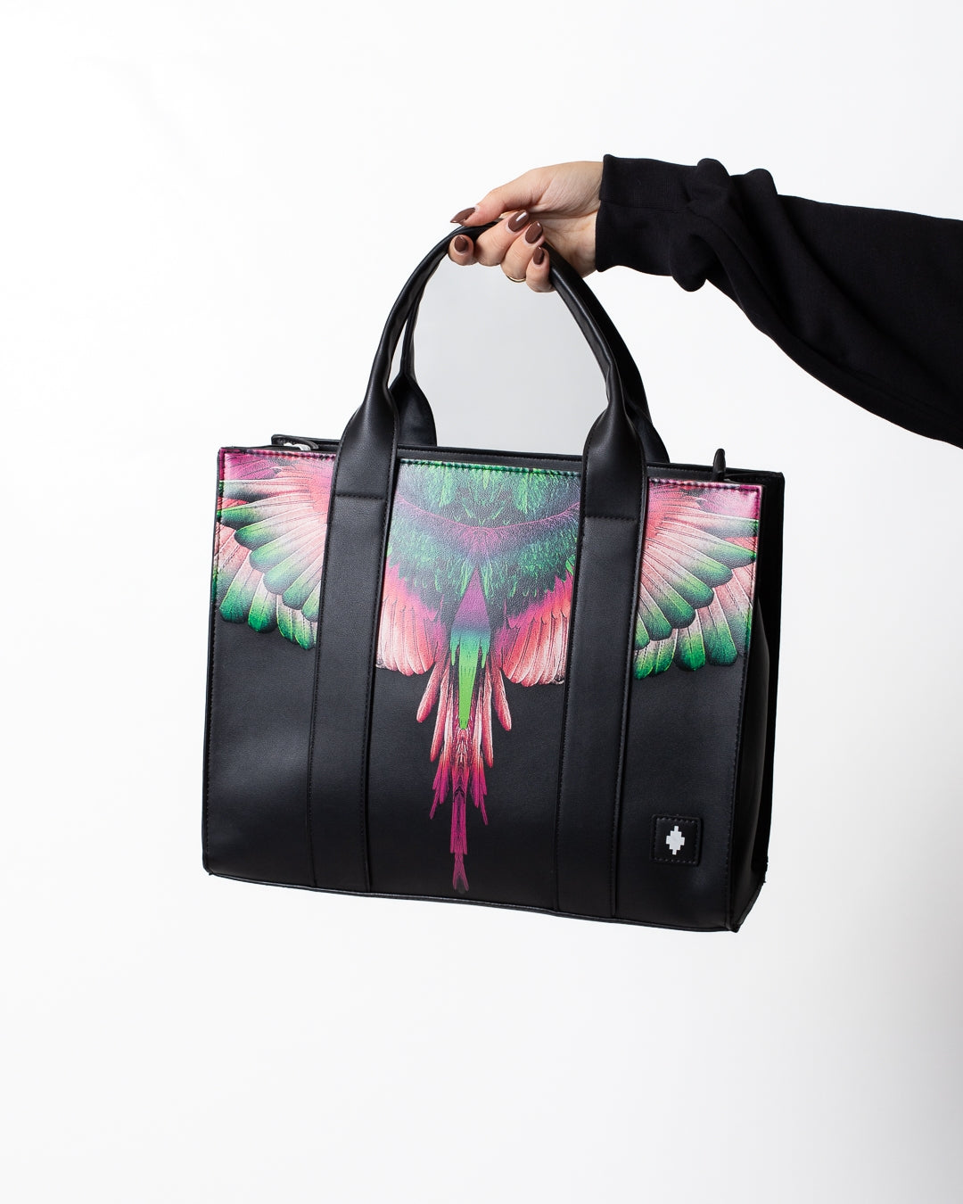 Borsa Marcelo Burlon in ecopelle shopping bag wings colorfull donna