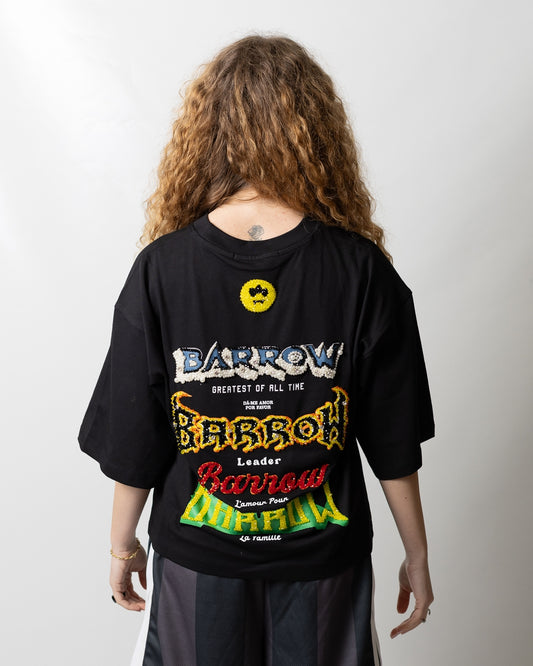 T-Shirt Barrow con strass e perline multicolor donna