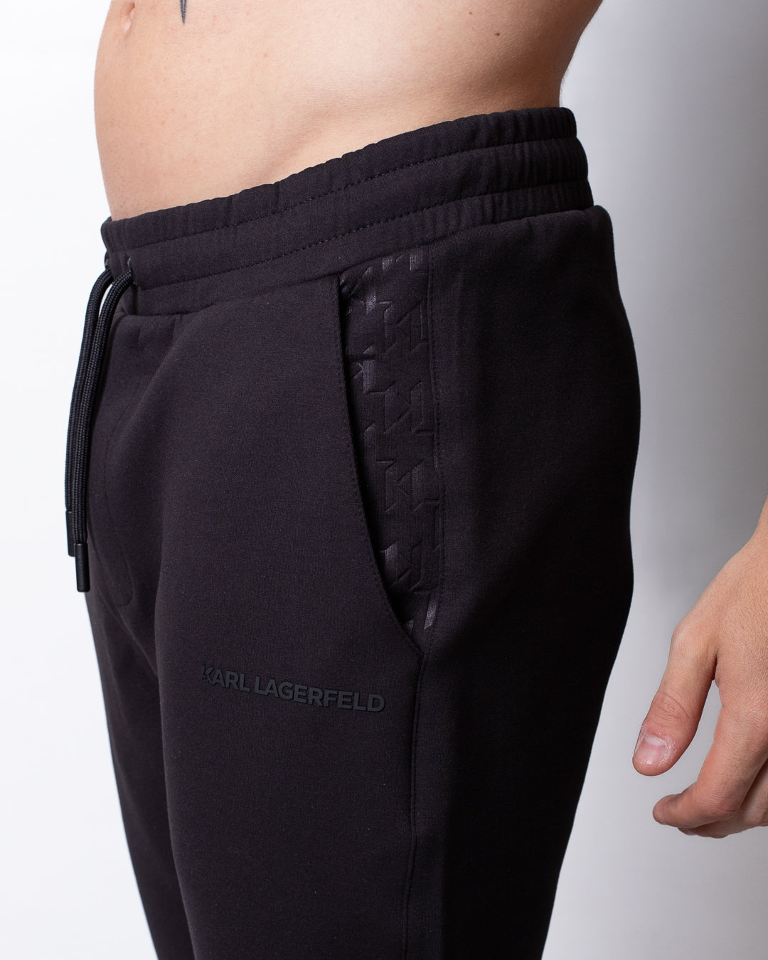 Pantalone Karl Lagerfeld in felpa con tasche jacquard uomo