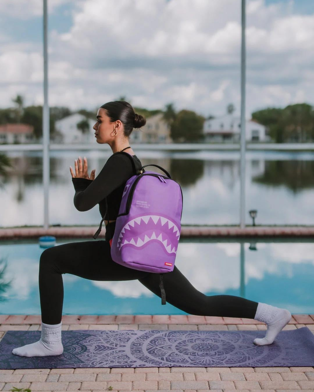 Zaino Sprayground viola Purple shark central dlxsv backpack