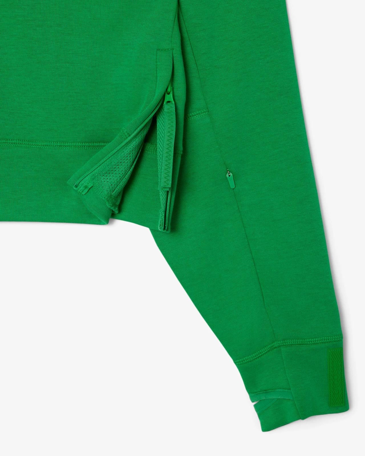 Felpa Lacoste cropped con cappuccio e logo in silicone donna