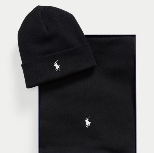 Cappello e sciarpa Polo Ralph Lauren con logo ricamato