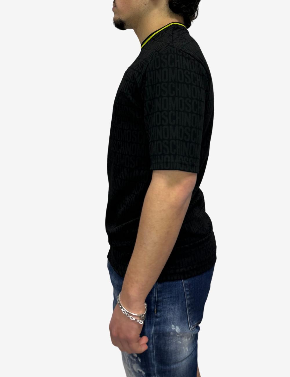 T-Shirt Moschino logata jacquard uomo