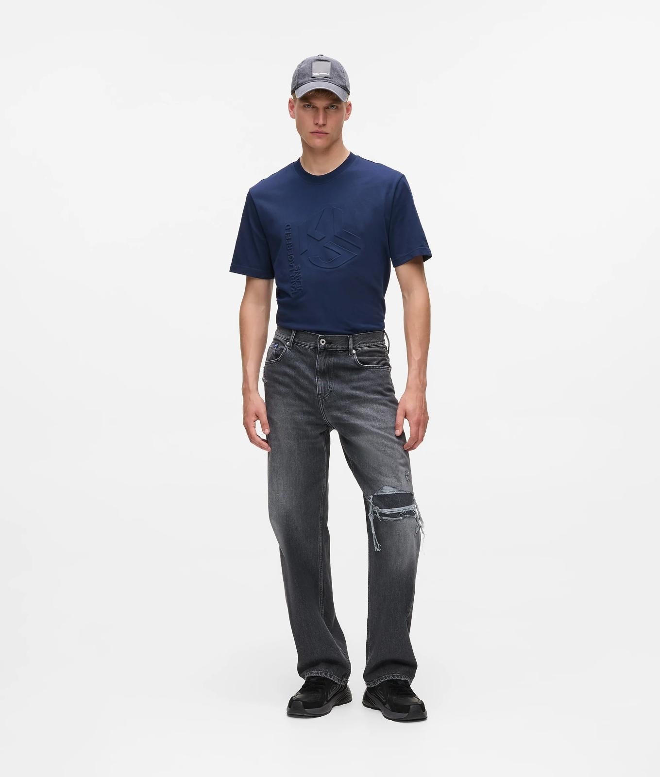 Jeans Karl Lagerfeld relaxed con strappi uomo