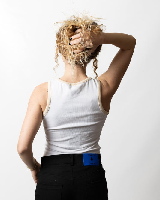Canotta Comme des Fuckdown in costina con ricamo donna