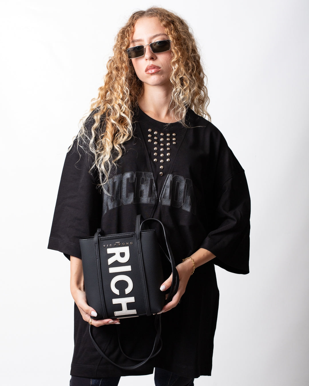 Borsa John Richmond "Shoulder Bag" con patch donna