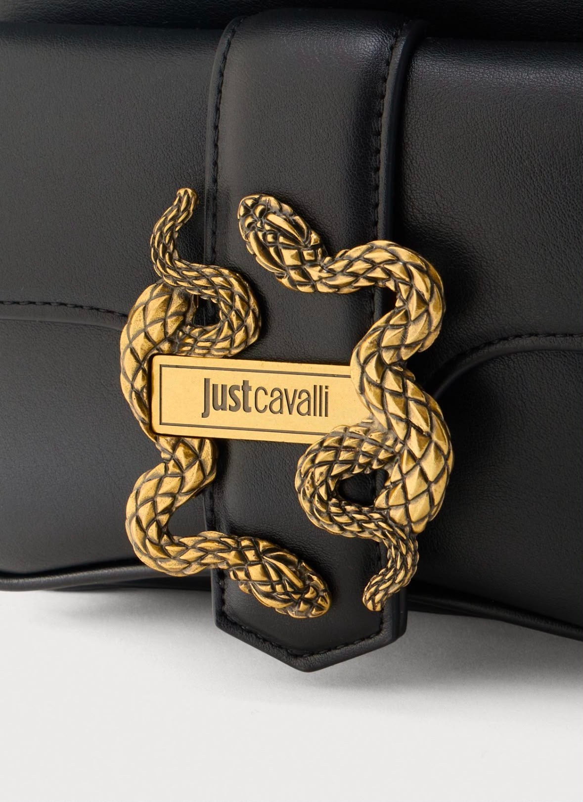 Borsa Just Cavalli a tracolla logo oro snakes donna