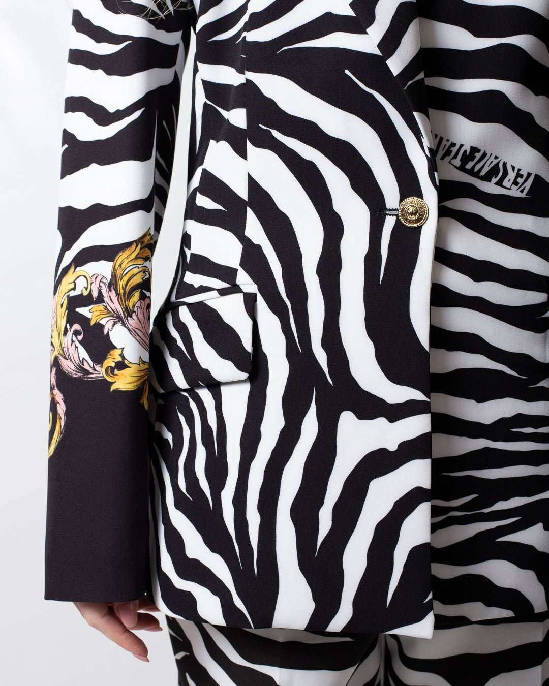 Giacca blazer Versace Jeans Couture monopetto zebrata donna
