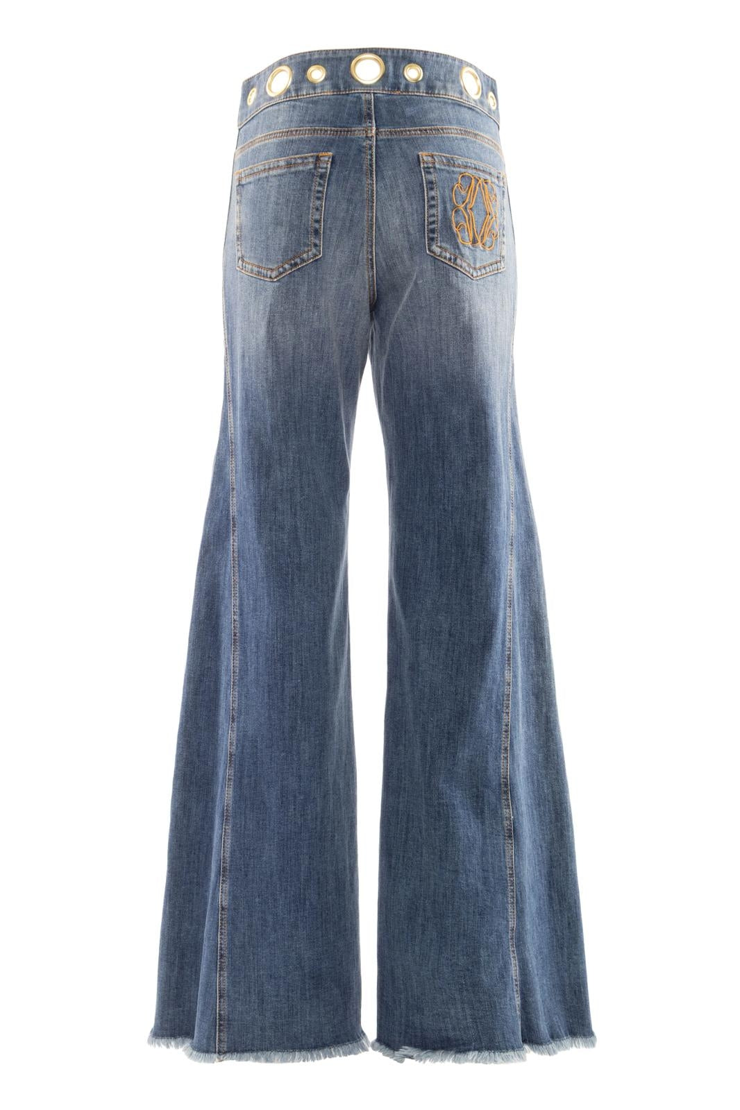 Jeans Nenette a zampa con occhielli donna