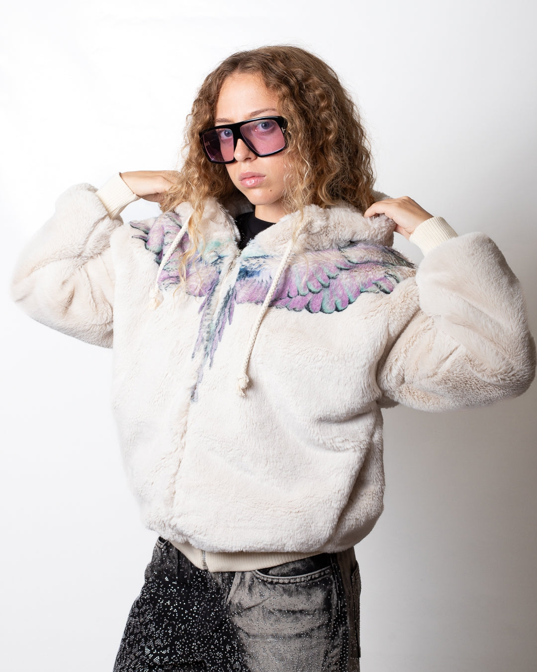 Ecopelliccia Marcelo Burlon "Pink Wings" donna