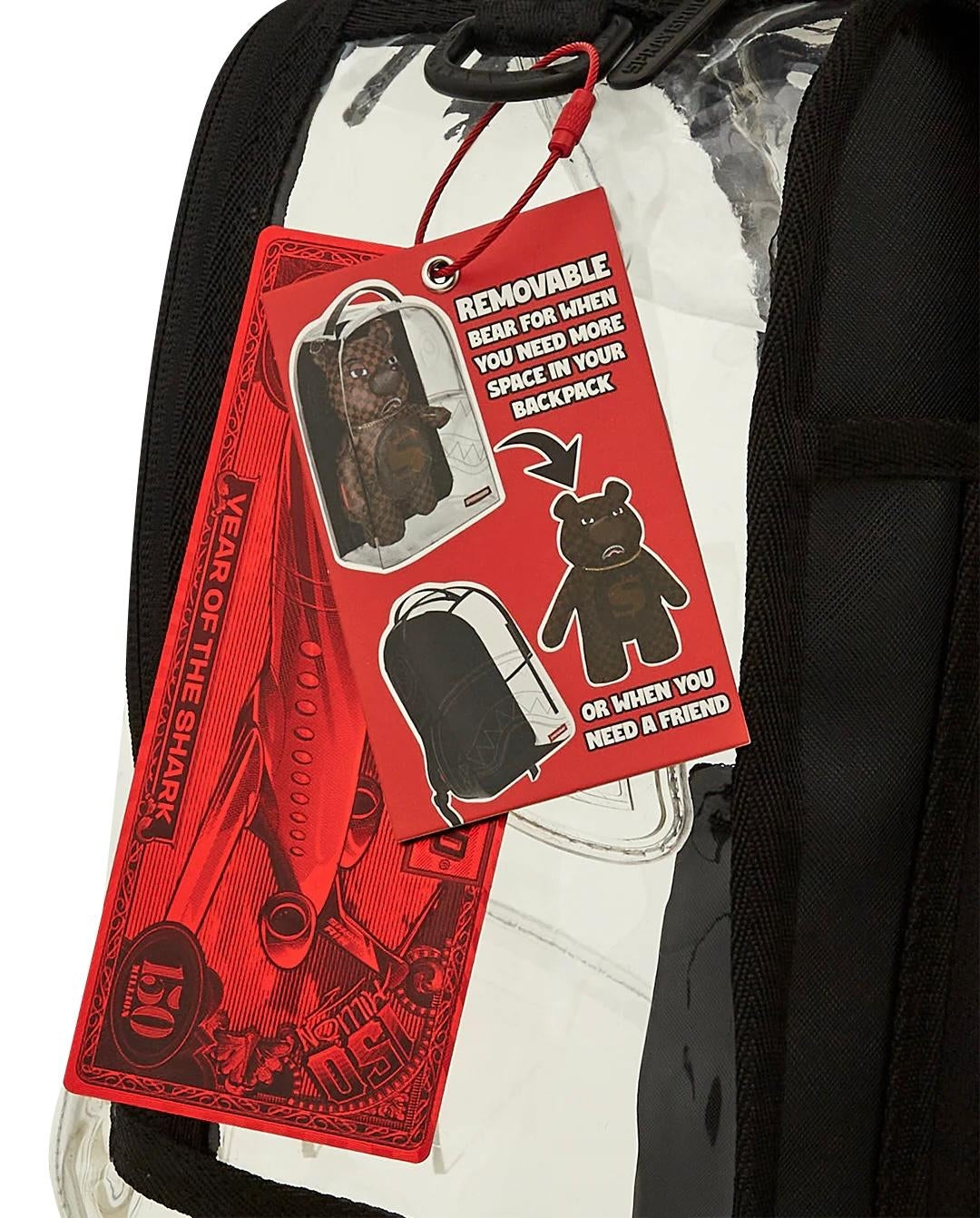 Zaino Sprayground trasparente Clear bear dlx backpack