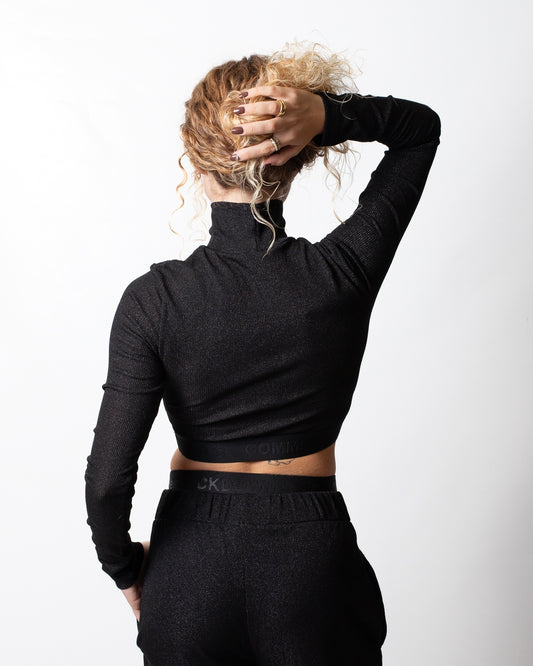 T-Shirt Comme des Fuckdown a manica lunga con fascia logata donna