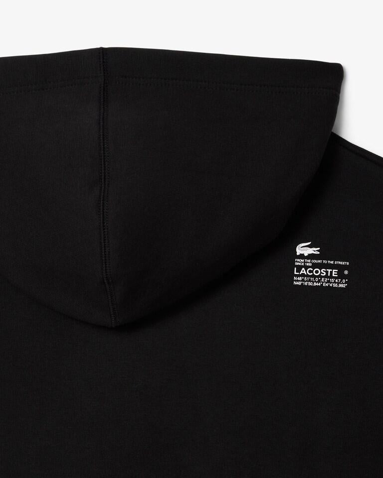 Felpa Lacoste cropped con cappuccio e logo in silicone donna