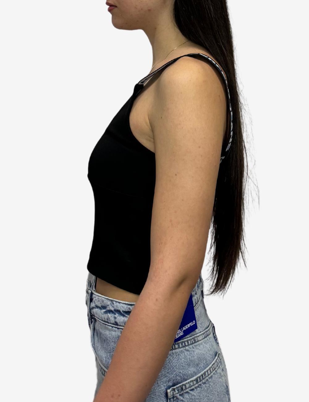 Top Karl Lagerfeld Jeans con spalline logate donna