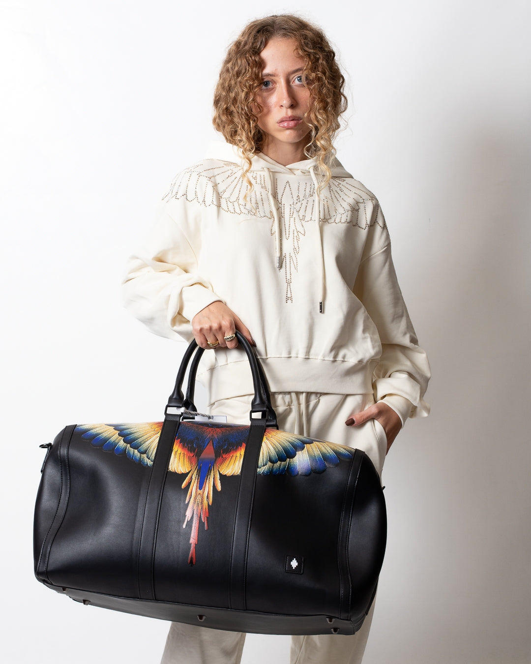 Borsone Marcelo Burlon in ecopelle wings colorfull