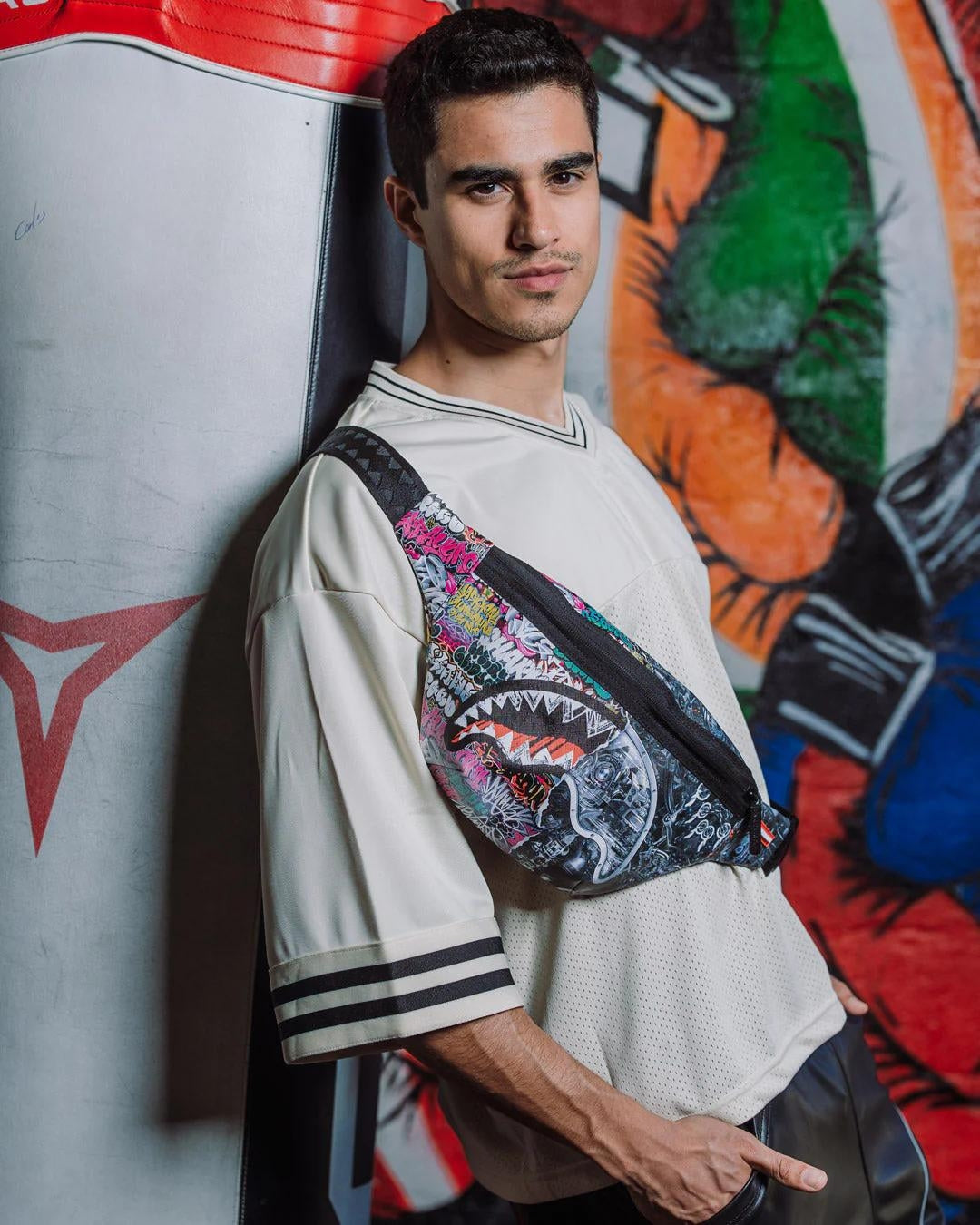Marsupio Sprayground nero split cybershark savvy crossbody