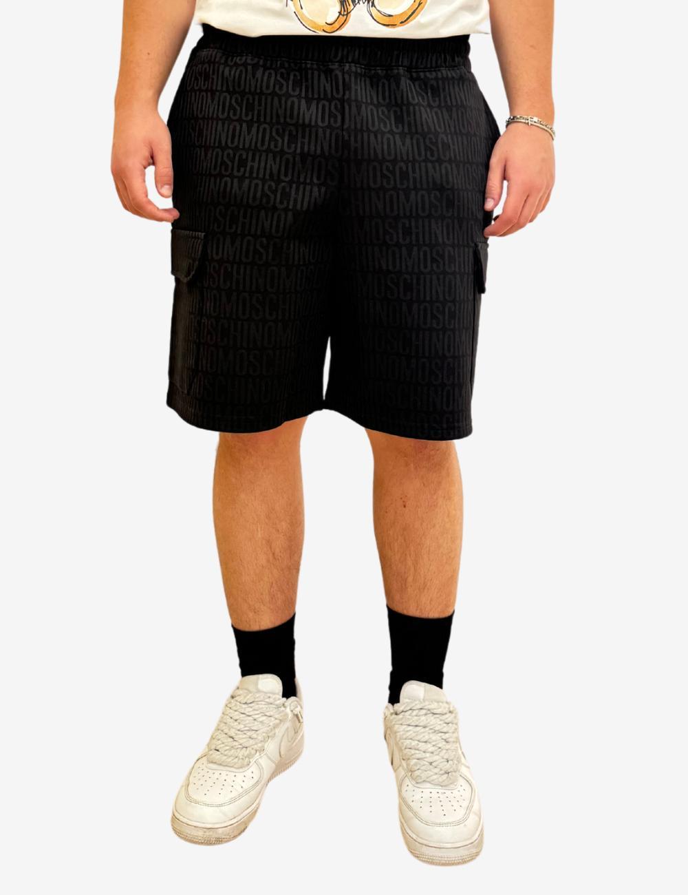 Bermuda Moschino cargo con logo jacquard uomo