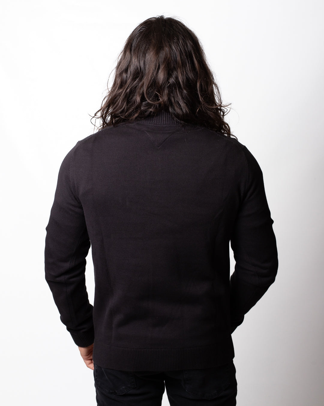 Maglia Tommy Jeans mezza zip con logo minimal uomo