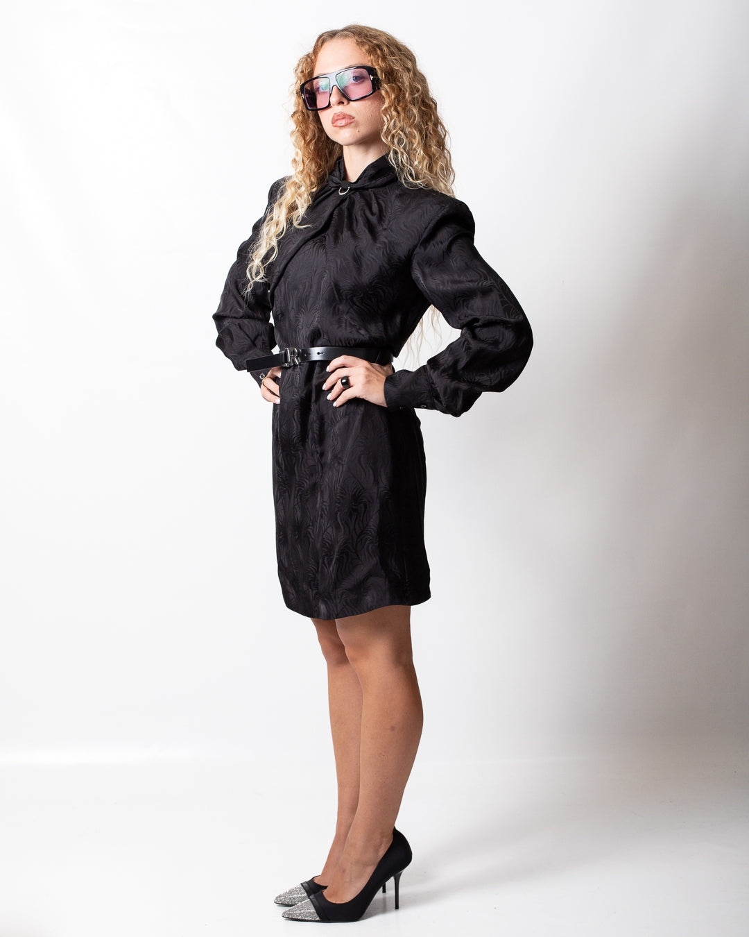 Abito John Richmond jacquard con cintura donna
