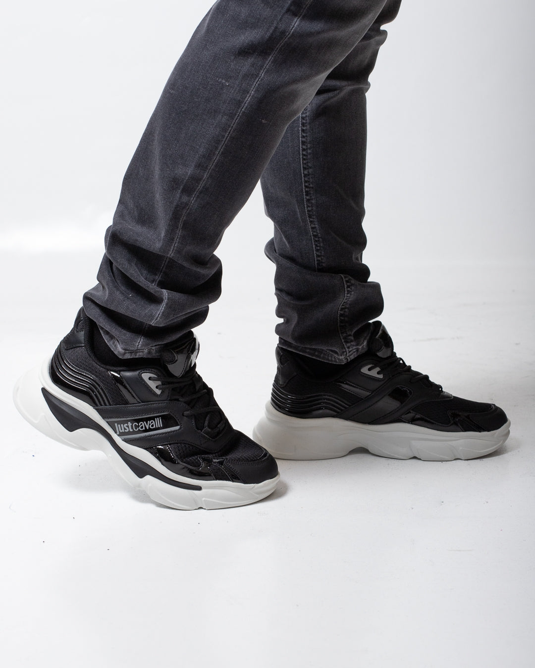 Sneakers Just Cavalli in rete con logo a contrasto uomo