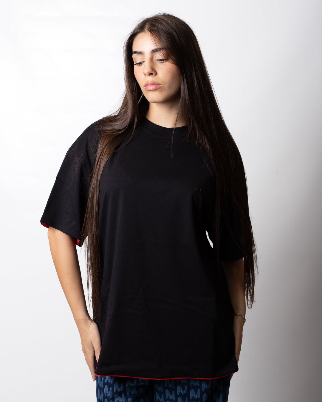 T-Shirt MSGM doppio tessuto con ricamo