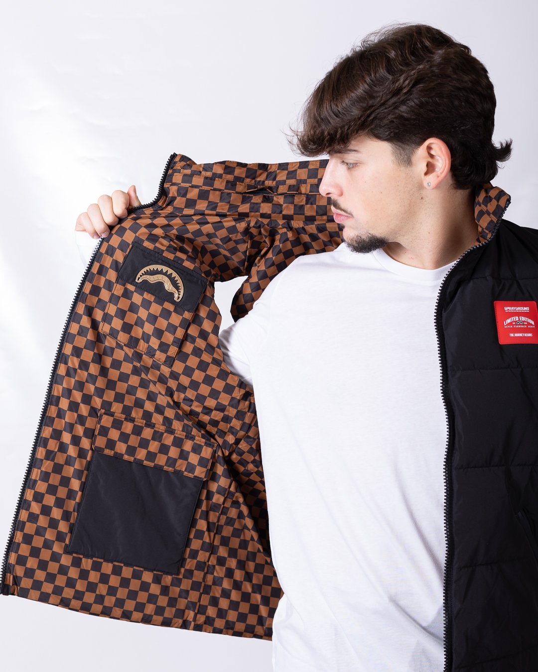 Gilet Sprayground reversibile logo patch e applicazioni