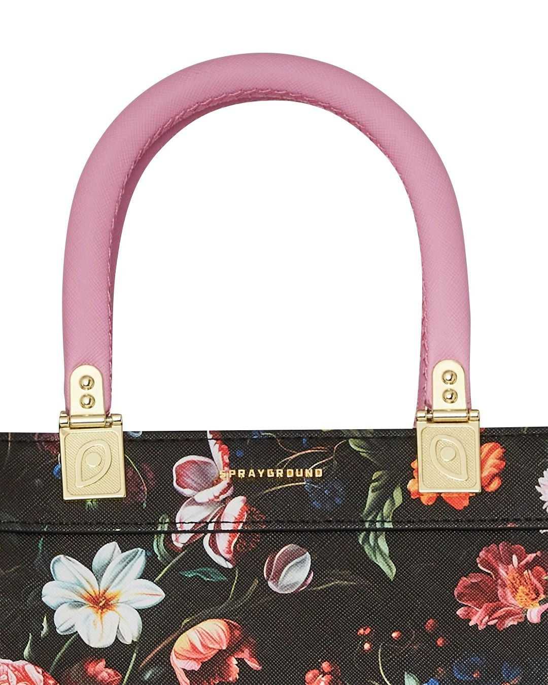 Borsa Sprayground nero pink flowers tote