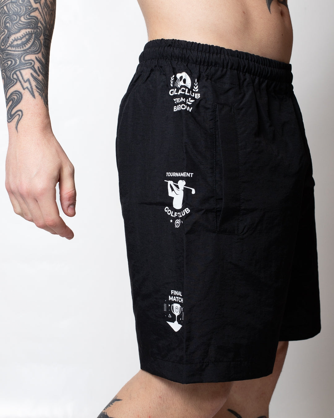 Short Barrow in nylon con stampe
