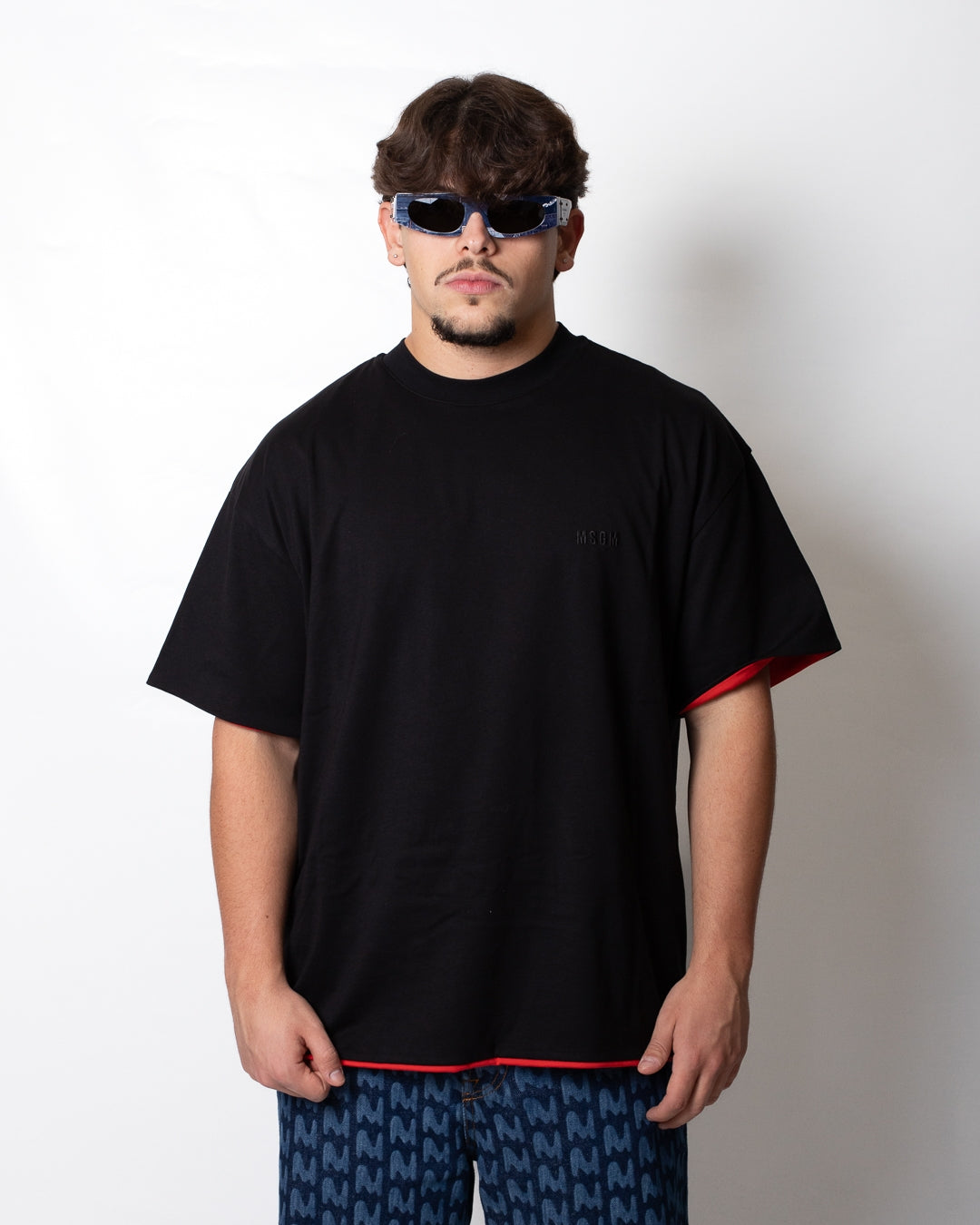 T-Shirt MSGM doppio tessuto con ricamo
