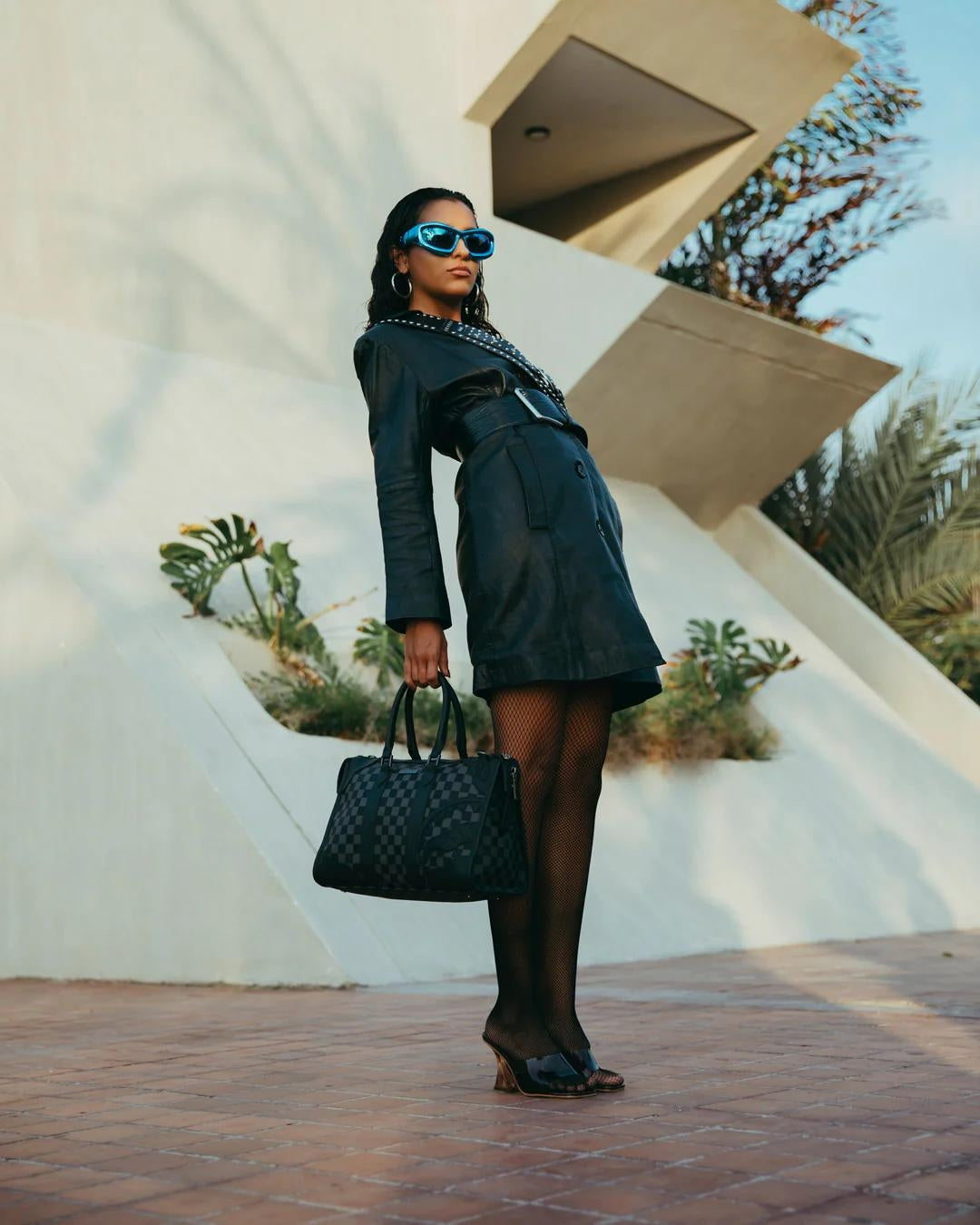 Borsa Sprayground nero midnight chateau pyramid mini duffle