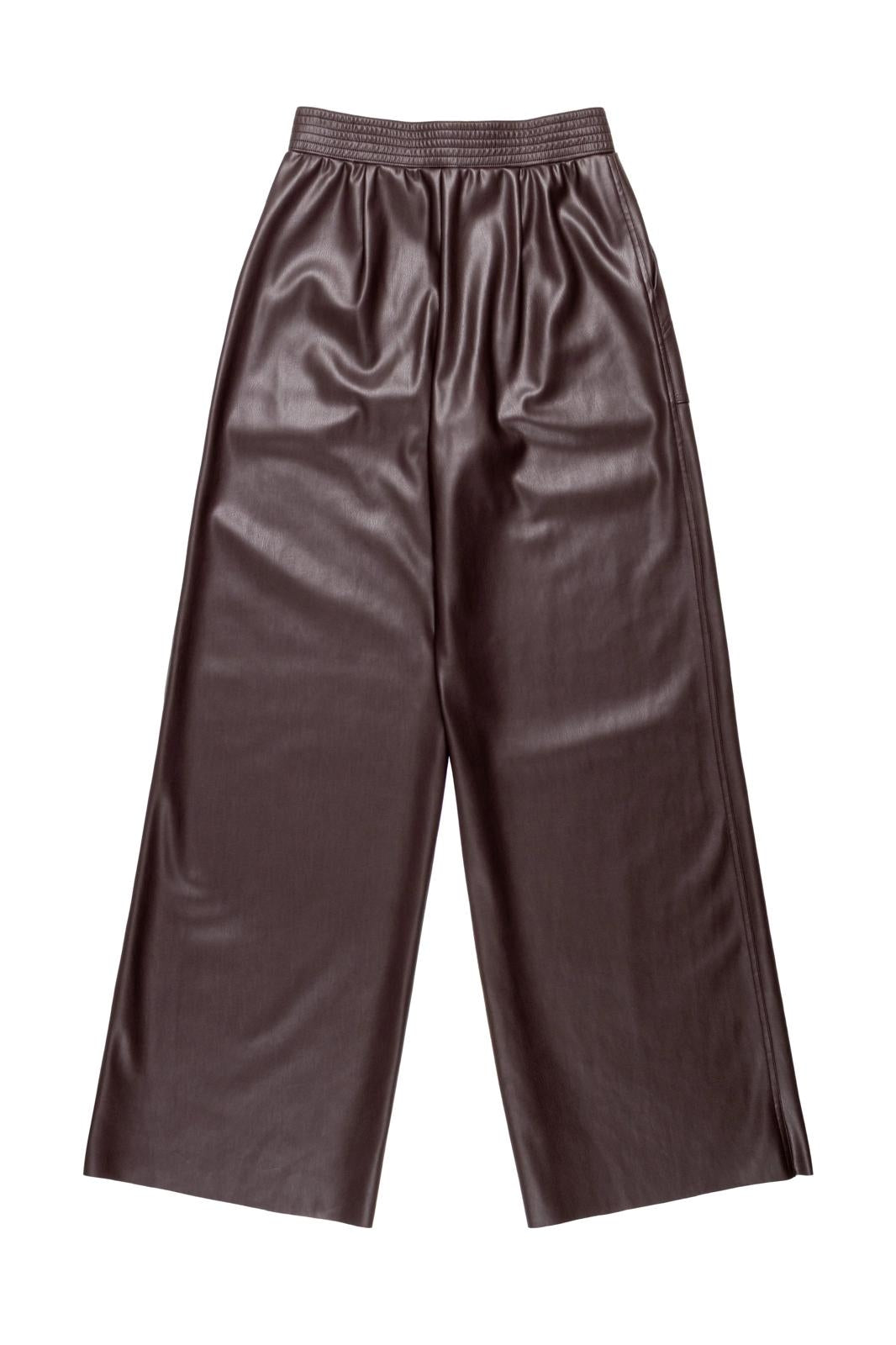Pantalone Nenette gamba larga in ecopelle donna