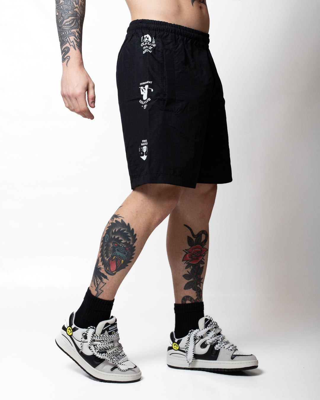 Short Barrow in nylon con stampe