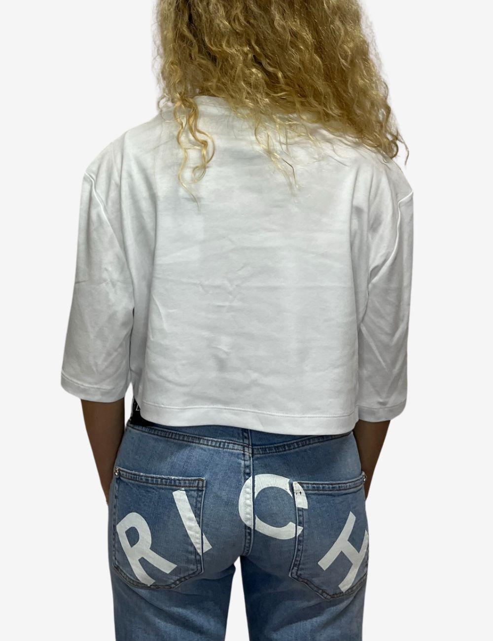 T-Shirt John Richmond crop con stampa donna