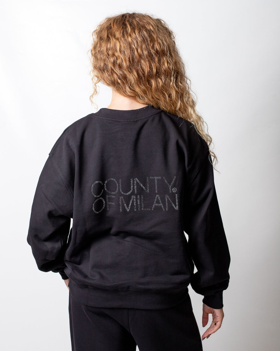 Felpa Marcelo Burlon girocollo con strass donna